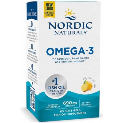 Nordic Naturals Omega-3 690 mg, citronová příchuť 120 kapslí – Hledejceny.cz