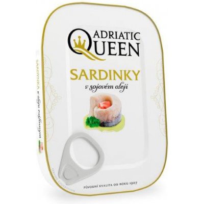 Adriatic Queen Sardinky v sojovém oleji 105 g – Zboží Dáma Adriatic Queen Sardinky v sojovém oleji 105 g – Zboží Dáma