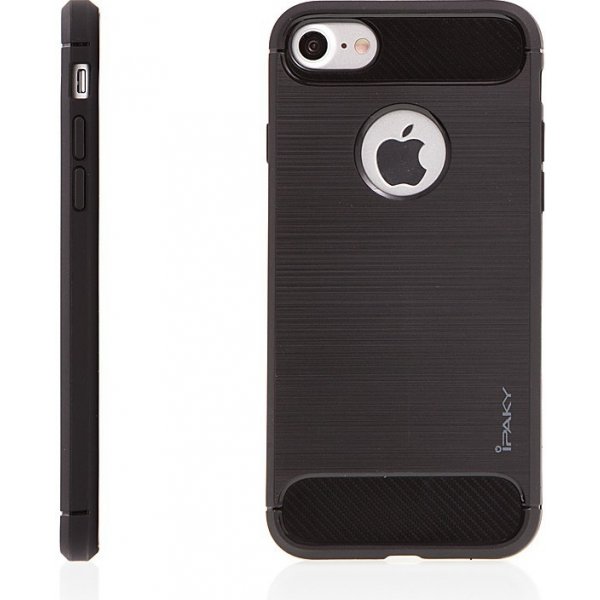 Pouzdro a kryt na mobilní telefon Pouzdro IPAKY Apple iPhone 7 / 8 - véřez logo / gumové - černé