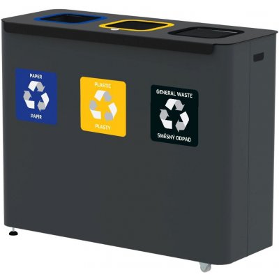 Alda Sestava na tříděný odpad Eko Star Station 3 x 60 l, lakovaná ocel, šedá 137 – Sleviste.cz