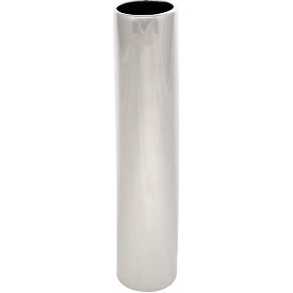 Váza Keramická váza Tube, 5 x 24 x 5 cm, stříbrná