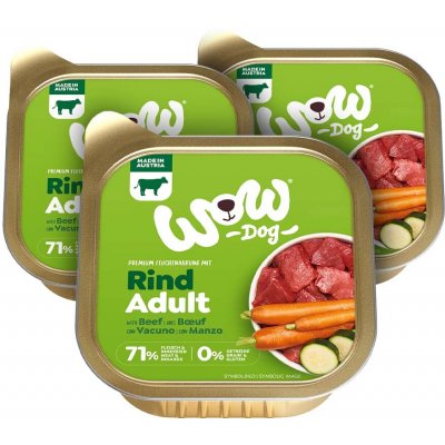 WOW Hovězí s karotkou Adult 3 x 150 g – Sleviste.cz