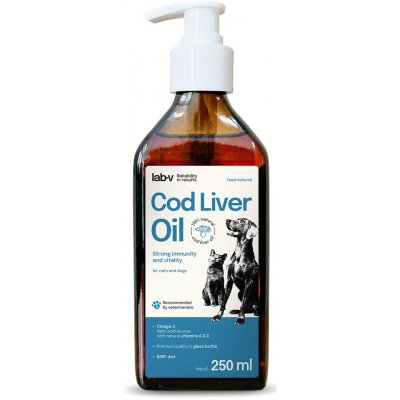 Lab-v Cod Liver Oil 100% olej z tresčích jater pro psy a kočky 250 ml – Hledejceny.cz