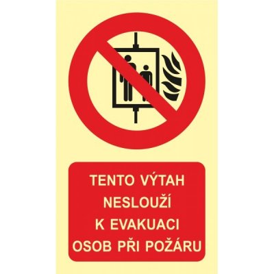 Tento výtah neslouží k evakuaci osob | Samolepka, 6.5x11 cm – Zbozi.Blesk.cz