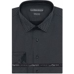 Lui Bentini pánská košile dlouhý rukáv regular fit vzorovaná LD228 černo-bílá – Zboží Mobilmania