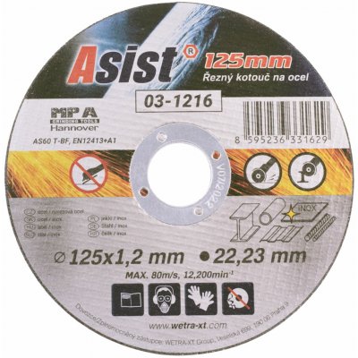Asist Kotouč řezný na kov 125x22,23x1,2mm – Zboží Dáma