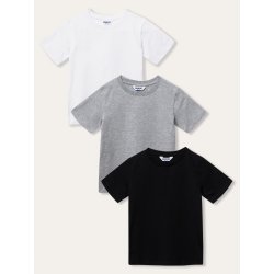 Winkiki Dětská trička set WAU 33101, bílá, černá, šedý melír Mix barev