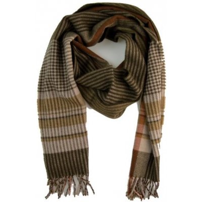 Pánská pletená šála pruhy hnědá – Zboží Dáma