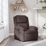 Shumee elektrické masážní polohovací křeslo tmavě hnědé textil – Zboží Dáma
