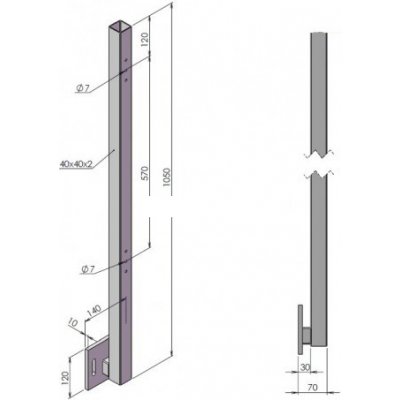 HAHNHOLZ Nerezový sloupek - boční uchycení – Sleviste.cz