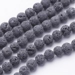 NUBIO Přírodní láva - korálky, šedé, 6 mm – Zboží Dáma