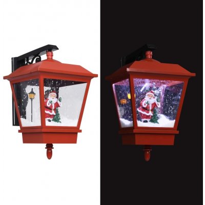 zahrada-XL Vánoční závěsná lampa LED světla a Santa červená 40x27x45 cm