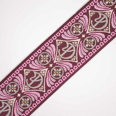 Vyšívaný popruh 5 cm orient růžový – Zboží Mobilmania