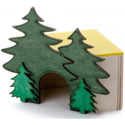 JK ANIMALS Dřevěný rohový domek Les pro morčata 15 x 15 x 16 cm – Hledejceny.cz