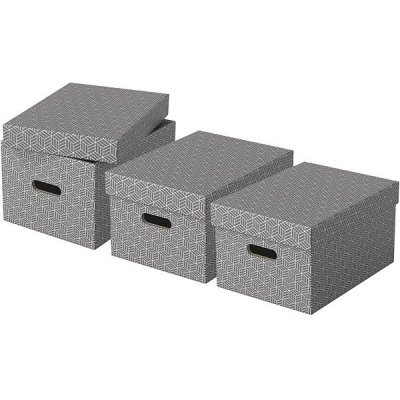 ESSELTE Home velikost M 26.5 x 20.5 x 36,5 cm, šedá - set 3 ks – Zboží Živě