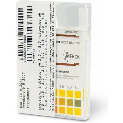 pH indikátorové proužky nekrvácející pH 2.0–9.0, 100 ks