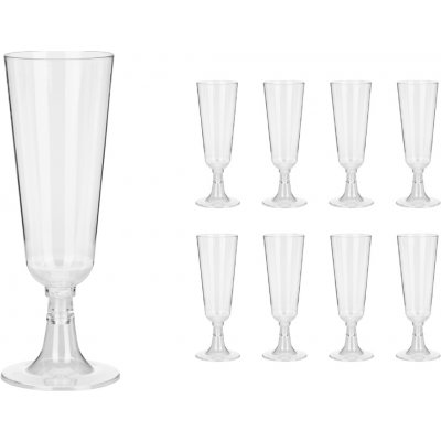 PartyDeco Plastové skleničky na šampaňské 150 ml – Zboží Dáma