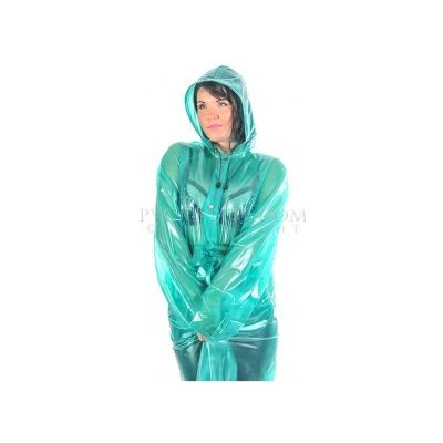 PVC dlouhý kabát v barvě transparentně zelené Barva GRG1 zelená tr. 200 m M