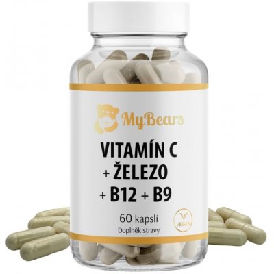 Vitamín C + Železo + B12 + B9 kyselina listová 60 kapslí – Zboží Mobilmania