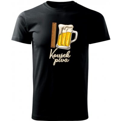 Kousek piva Klasické pánské triko černá – Zboží Mobilmania