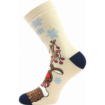 RUDOLF vánoční ponožky Lonka smetanová