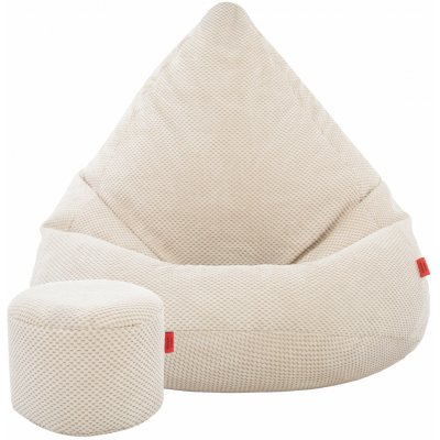 Divio sedací vak s podnožkou velvet béžový – Zbozi.Blesk.cz