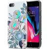 Pouzdro a kryt na mobilní telefon Apple Cadorabo pouzdro pro Apple iPhone 7 / 7S / 8 / SE 2020 Ochranné pouzdro s bílým TPU krytem Flowers Flower Cover Case