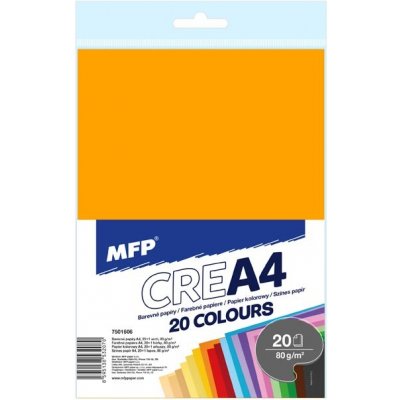 Barevné papíry 20 listů, A4 (20 barev) – Zboží Dáma