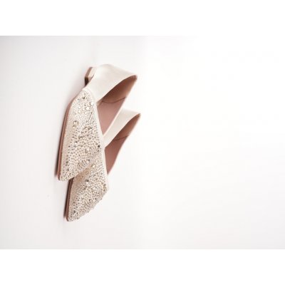 Tamaris dámské baleríny béžové s kamínky – Sleviste.cz