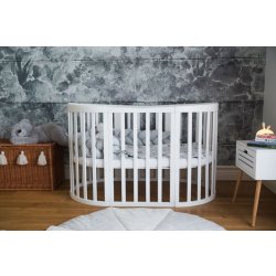 Ourbaby oval bed 7in1 white bílá