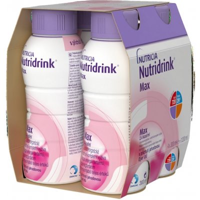 NUTRIDRINK MAX S PŘÍCHUTÍ JAHODOVOU POR SOL 4X300ML – Hledejceny.cz