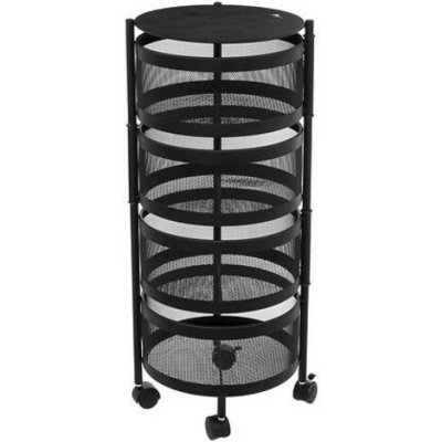 vozík na kolečkách Mayaj černý kulatý do kuchyně loftový 5five simply smart – Zboží Dáma