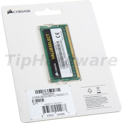 Corsair DDR3 8GB 1600MHz CMSO8GX3M1C1600C11 – Zboží Mobilmania