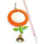 Thrapet hračka zrcátko květinka průměr 5,5 cm se zvonkem 16 cm – Zboží Dáma