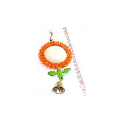 Thrapet hračka zrcátko květinka průměr 5,5 cm se zvonkem 16 cm – Zboží Dáma