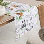 Biante bavlna běhoun Sandra SA-546 Zvířata světa na bílém 35x120 cm – Hledejceny.cz