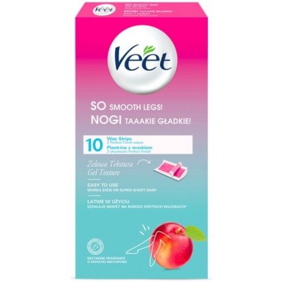 Veet Depilační voskové pásky s gelovou texturou a vůní nektarinky 10 ks – Zboží Dáma
