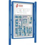 PROCITY Oboustranná vitrína Carrefour 1860x1310 mm, včetně sloupků, modrá | Zboží Auto