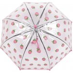 Dětský průhledný vystřelovací deštník jahoda růžová – Zboží Dáma