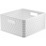 Rotho Country Ratanový úložný box rovný bílý 14l RT1116801100 – Zboží Dáma
