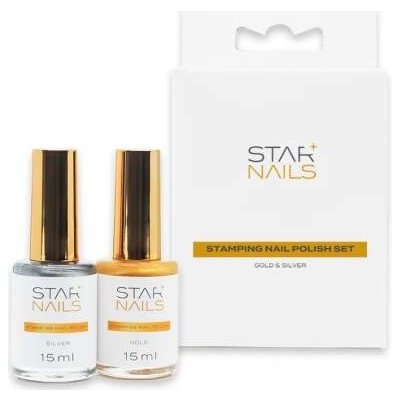 Starnails Sada STARNAILS Stamping Nail Polish Gold & Silver razítkovací laky – Zboží Dáma