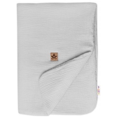 Baby Nellys Mušelínová dečka s výplní světle šedá – Sleviste.cz