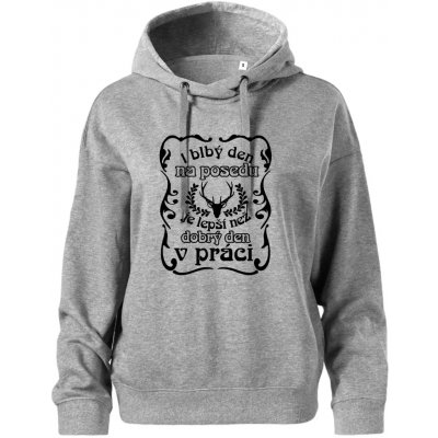 Blbý den na posedu Oversized mikina dámská Moon kratší + širší Tmavě šedý melír – Hledejceny.cz