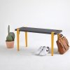 Lavice do předsíně Hanah Home Bench Khalkeus Anthracite Yellow