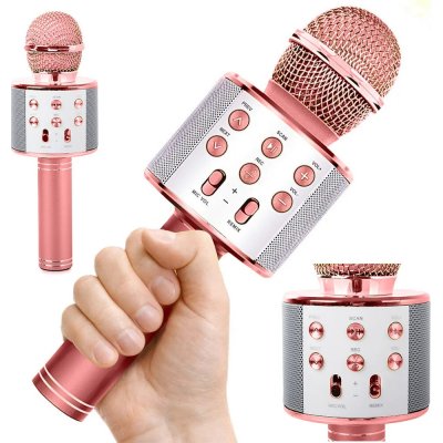 WSTER WS 858 Karaoke bluetooth mikrofon růžová – Zboží Mobilmania