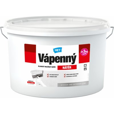 Klasická malířská barva HET Vápenný nátěr 12+3kg – Zbozi.Blesk.cz
