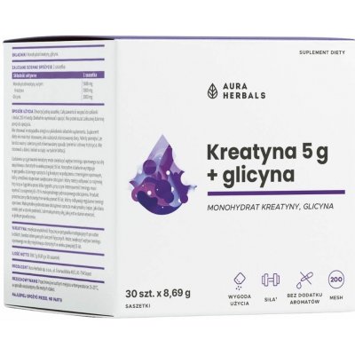 Aura Herbals Kreatin 5 g + glycin 3 g 30 sáčků – Hledejceny.cz