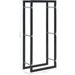 Nábytek XL Stojan na palivové dříví černý 44 x 20 x 100 cm ocel – HobbyKompas.cz
