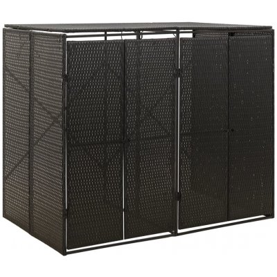 vidaXL Poly ratan 140 x 80 x 117 cm černý – Zboží Mobilmania