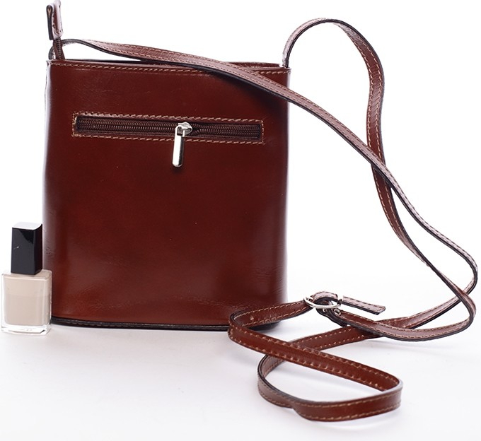 Kožená crossbody Viola hnědá